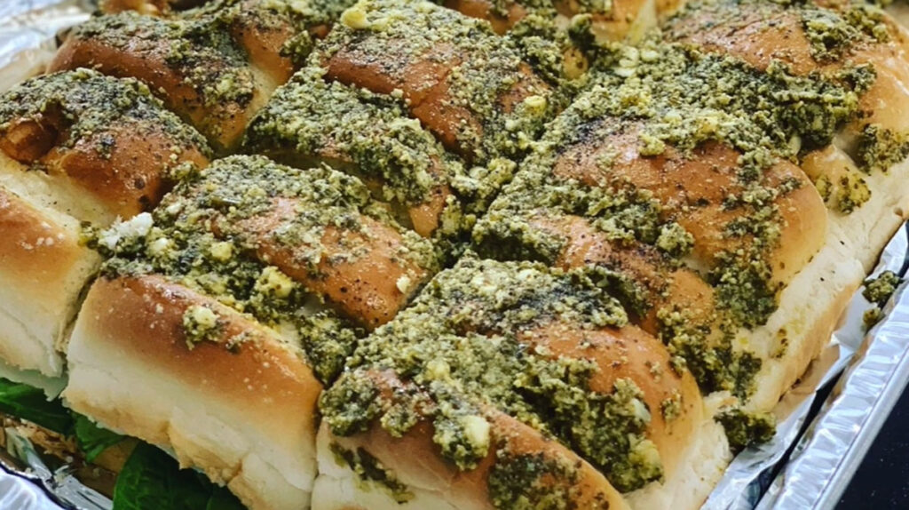 Basil Pesto Swiss bite all done lined up.