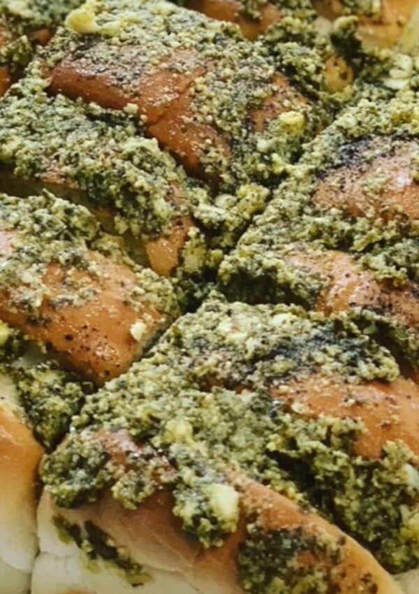 Basil Pesto Swiss bite is all done lined up.