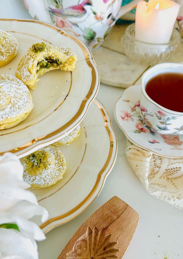 Ma’amoul Cookies with Pistachio Paste – Made with Semolina
