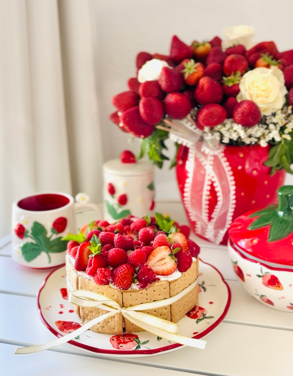Strawberry / Raspberry Trifle Cake With Puff Pastry - Galore Of Flavors