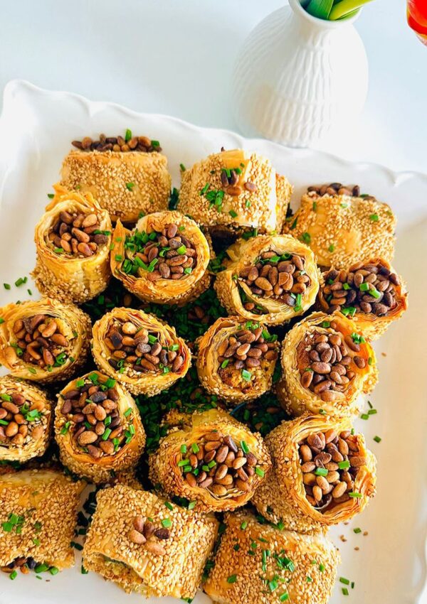 Jalapeño Phyllo Poppers with Roasted Pine Nuts
