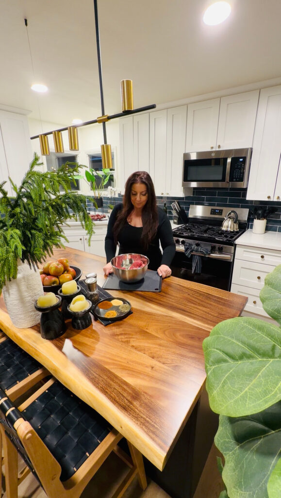 Red Wine Braised Beef w/ Garlic Mashed Potatoes - Big bear summit haven cabin kitcken 